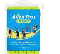 Alien Pros Tennis Racket Grip Tape (12 Grips) - Precut and Light Tac Feel Tennis Grip - Tennis Overgrip Grip Tape Tennis Racket - Wrap Your Racquet for High Performance (12 Grips, Neon Yellow)