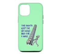 Alien Pushing Top-Secret UFO Files Funny Sci Fi Graphic Case for iPhone 12/12 Pro