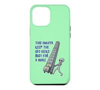 Alien Pushing Top-Secret UFO Files Funny Sci Fi Graphic Case for iPhone 12 Pro Max