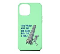Alien Pushing Top-Secret UFO Files Funny Sci Fi Graphic Case for iPhone 12 Pro Max
