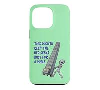Alien Pushing Top-Secret UFO Files Funny Sci Fi Graphic Case for iPhone 13 Pro