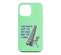 Alien Pushing Top-Secret UFO Files Funny Sci Fi Graphic Case for iPhone 13 Pro Max