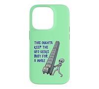 Alien Pushing Top-Secret UFO Files Funny Sci Fi Graphic Case for iPhone 14 Pro