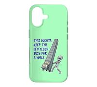 Alien Pushing Top-Secret UFO Files Funny Sci Fi Graphic Case for iPhone 17