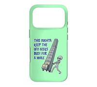 Alien Pushing Top-Secret UFO Files Funny Sci Fi Graphic Case for iPhone 17 Pro