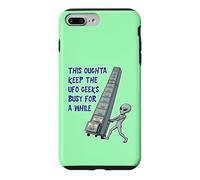 Alien Pushing Top-Secret UFO Files Funny Sci Fi Graphic Case for iPhone 7 Plus/8 Plus