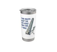 Alien Pushing Top-Secret UFO Files Funny Sci Fi Graphic Stainless Steel Insulated Tumbler