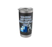 Alien Pushing Top-Secret UFO Files Funny Sci Fi Graphic Stainless Steel Insulated Tumbler