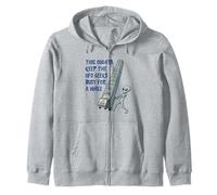Alien Pushing Top-Secret UFO Files Funny Sci Fi Graphic Zip Hoodie
