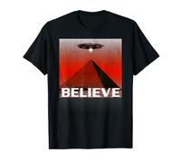 Alien Pyramid Believe UFO Design T-Shirt