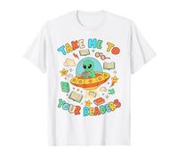Alien Reading Lover Bookish UFO Takes Me to Your Readers T-Shirt