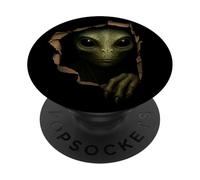 Alien Reptilian Torn Cloth Funny Extraterrestrial 3D Graphic PopSockets Adhesive PopGrip
