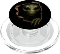 Alien Reptilian Torn Cloth Funny Extraterrestrial 3D Graphic PopSockets PopGrip for MagSafe