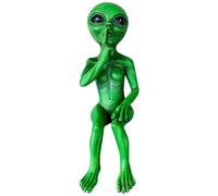 Alien Resin Statue Ornament, Funny Garden Ornaments, Cool Stuff with Ancient Aliens Ornament, Indoor Outdoor Yard Decor for Home Office Collectible Figurine Gift