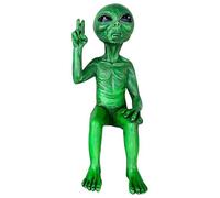 Alien Resin Statue Ornament, Funny Garden Ornaments, Cool Stuff with Ancient Aliens Ornament, Indoor Outdoor Yard Decor for Home Office Collectible Figurine Gift