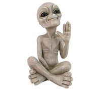 Alien Resin Statue Ornament, Funny Garden Ornaments, Cool Stuff with Ancient Aliens Ornament, Indoor Outdoor Yard Decor for Home Office Collectible Figurine Gift