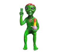 Alien Resin Statue Ornament, Funny Garden Ornaments, Cool Stuff with Ancient Aliens Ornament, Indoor Outdoor Yard Decor for Home Office Collectible Figurine Gift