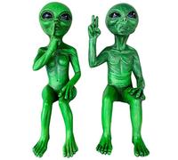 Alien Resin Statue Ornament, Funny Garden Ornaments, Cool Stuff with Ancient Aliens Ornament, Indoor Outdoor Yard Decor for Home Office Collectible Figurine Gift