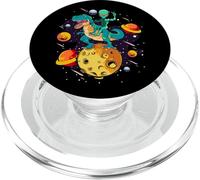 Alien Rides T-Rex - Dinosaurs From Outer Space PopSockets PopGrip for MagSafe