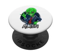 Alien Rockstar Funny Martian Outer Space Sci Fi Invasion PopSockets Adhesive PopGrip
