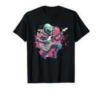 Alien Rockstar with Electric Guitar Energy for Flying Saucer T-Shirt