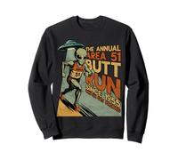 Alien Running Area 51 Butt Run Fun Run Roswell UFO Runner Sweatshirt