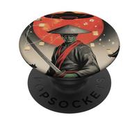 Alien Samurai UFO Japanese Retro Japan Ukiyo-e Art Funny PopSockets Adhesive PopGrip
