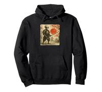 Alien Samurai UFO Japanese Warrior Costume Sumi-e Art Funny Pullover Hoodie