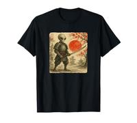 Alien Samurai UFO Japanese Warrior Costume Sumi-e Art Funny T-Shirt