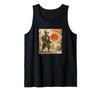 Alien Samurai UFO Japanese Warrior Costume Sumi-e Art Funny Tank Top