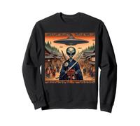 Alien Samurai Warrior Invasion Flying Saucers Sweatshirt