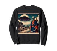 Alien Samurai Warrior Invasion Flying Saucers Sweatshirt