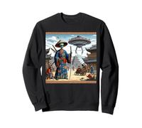 Alien Samurai Warrior Invasion Flying Saucers Sweatshirt