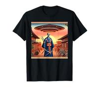 Alien Samurai Warrior Invasion Flying Saucers T-Shirt