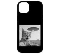 Alien Saucer Cat Selfie Shock Close Up Night Sky Scene Panic Case for iPhone 14 Plus