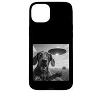 Alien Saucer Dachshund Selfie Shock Close Up Sky Scene Panic Case for iPhone 15 Plus