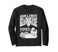 Alien Sci Fi Gamer Humor Creative Dual Life Character Art Long Sleeve T-Shirt