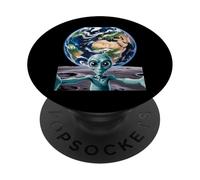 Alien Selfie from Moon with Earth Behind, Back to Moon 2026 PopSockets Adhesive PopGrip