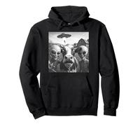 Alien Selfie Funny UFO Cow Abduction Conspiracy Alien Lovers Pullover Hoodie