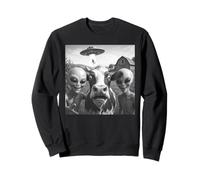Alien Selfie Funny UFO Cow Abduction Conspiracy Alien Lovers Sweatshirt