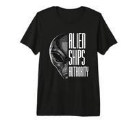 Alien Ships Authority Funny UFO Believer Pun Premium T-Shirt