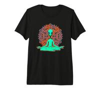 Alien Shirt UFO Meditation Zen Mandala Sacred Geometry Premium T-Shirt