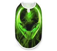 Alien Skull Green Glow Pet Printed Clothes,Pet T Shirts,Cool Puppy Shirts for Small,Medium And Large Pet Dogs Cats 2XL