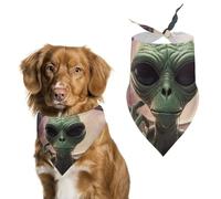 Alien Smoke Dog Bandanas Adjustable Bib Party Pet Decorations Cute Dog Triangle Scarfs for Small Medium Puppy Cat Costume Accessory