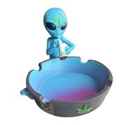 Alien Smoking Ashtray Outdoor Ash Tray Cool Ashtrays for Cigarettes (Blue)