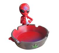 Alien Smoking Ashtray Outdoor Ash Tray Cool Ashtrays for Cigarettes (Red)