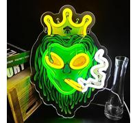 Alien Smoking UV Print Neon Sign for Man Cave Bedroom Room Lights Neon Light Up Signs Decorations Birthday Party