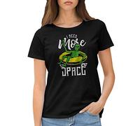 Alien Space Vacation I Need More Space Women's Black T-Shirt Size L