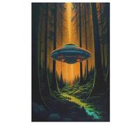 Alien Spaceship 1000 Piece Wooden Jigsaw Puzzle- Brain Teaser Game for Adults & Children Educational Activities Jigsaws Puzzles （78×53cm）