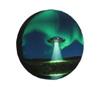 Alien Spaceship Beam 17 inch Tire Cover-Waterproof Spare Tyre Protector